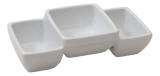 Tapas schaaltje vierkant 3 vaks wit Melamine (14x6cm)