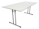 Conferentie / klaptafel wit 180x80cm met chromen T-poot