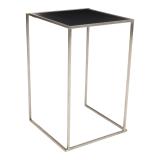 Statafel Steel (RVS) met zwart blad 70x70cm