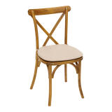 Crossback stoel hout (inclusief grijs kussen)