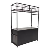 Klapbuffet Black Steel (160x70cm) zwart inclusief buffet bovenbouw