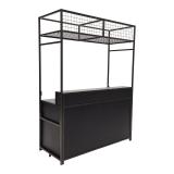 Verhoogd klapbuffet Black Steel (160x70cm) met opstaande rand zwart inclusief buffet bovenbouw