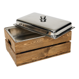 Chafing dish 1/1 GN hout (exclusief brandpasta)