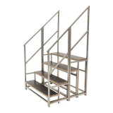 Podiumtrap 80cm hoog incl. leuning