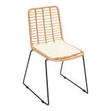 Rotanstoel incl. kussentje beige