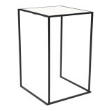 Statafel Black Steel met wit blad 70x70cm