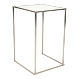 Statafel Steel (RVS) met wit blad 70x70cm