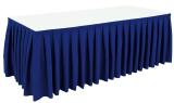 Tafelrok blauw geplooid (per 4 mtr)