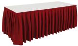 Tafelrok rood geplooid (per 4 mtr)