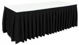 Tafelrok zwart geplooid (per 4 mtr)