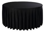 Tafelrok met bovenkleed zwart 150cm Ø