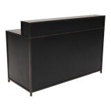 Verhoogd klapbuffet Black Steel zwart(160x70cm) met RVS blad en opstaande rand