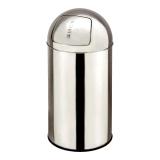 Afvalbak (chroom) 40 ltr met invoerdeksel en binnenemmer