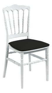 Stoel Napoleon wit incl. kussen en hoesje zwart – Wit