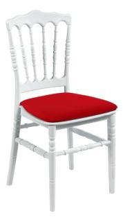 Stoel Napoleon wit incl. kussen en hoesje rood – Wit