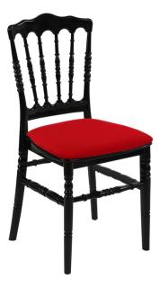 Stoel Napoleon zwart incl. kussen en hoesje rood – Zwart