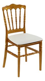 Stoel Napoleon goud incl. kussen en hoesje wit – Goud