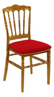 Stoel Napoleon goud incl. kussen en hoesje rood – Goud