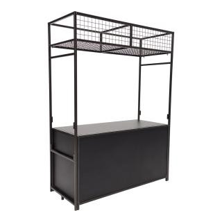 Klapbuffet Black Steel (160x70cm) zwart inclusief buffet bovenbouw – Zwart