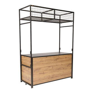 Hout Klapbuffet Black Steel (160x70cm) inclusief buffet bovenbouw – Hout