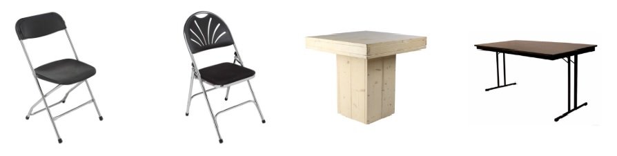 Tafels en stoelen huren