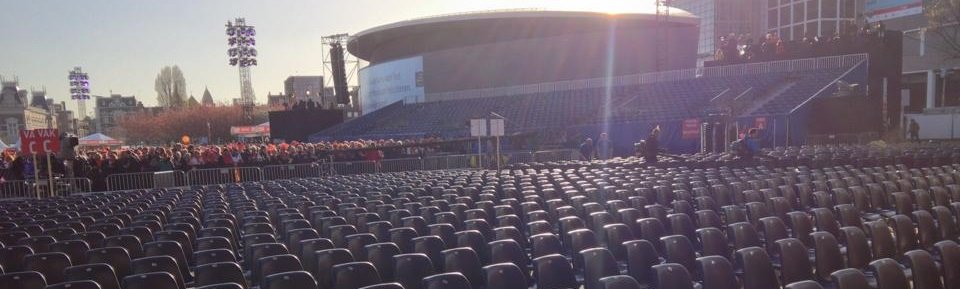 Partyverhuur specialist Accuraat Verhuur tijdens huldiging Nederlands Elftal op Museumplein Amsterdam